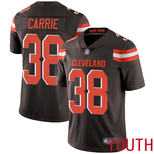 Cleveland Browns T J Carrie Youth Brown Limited Jersey #38 NFL Football Home Vapor Untouchable->youth nfl jersey->Youth Jersey